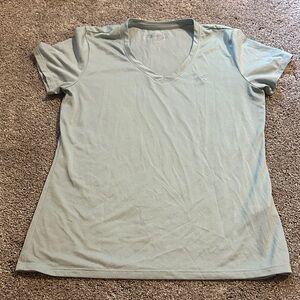 Women's Light Blue V-Neck Top dri fit